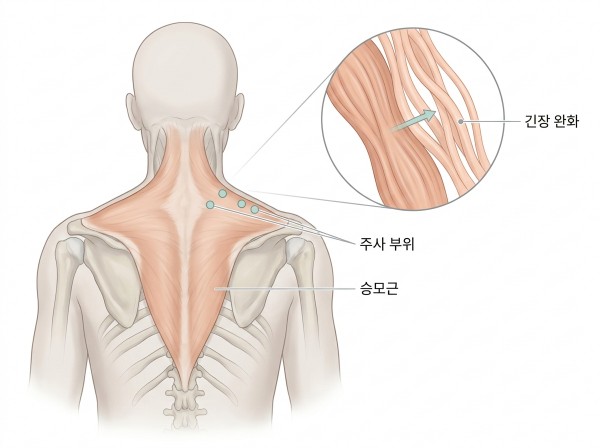 뻐근함은 늘 긴장해 있던 승모근이 보툴리눔 톡신 작용으로 힘을 빼며 적응하는 과정에서 생길 수 있는 반응이다 - 첨단승모근 보톡스 | 미미썸의원 광주첨단점